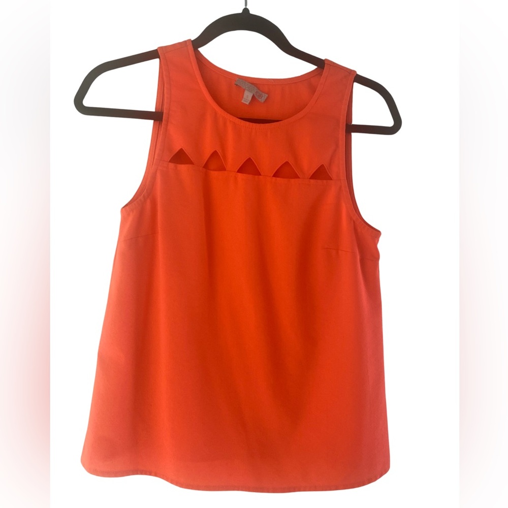 Summer Orange Cutout Top